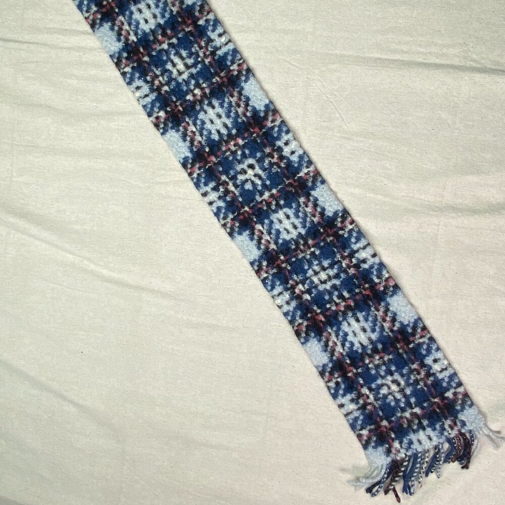 Glen Prince Scarf Superfine Merino Angora 75% 25% 38 x 7 in Plaid Pattern